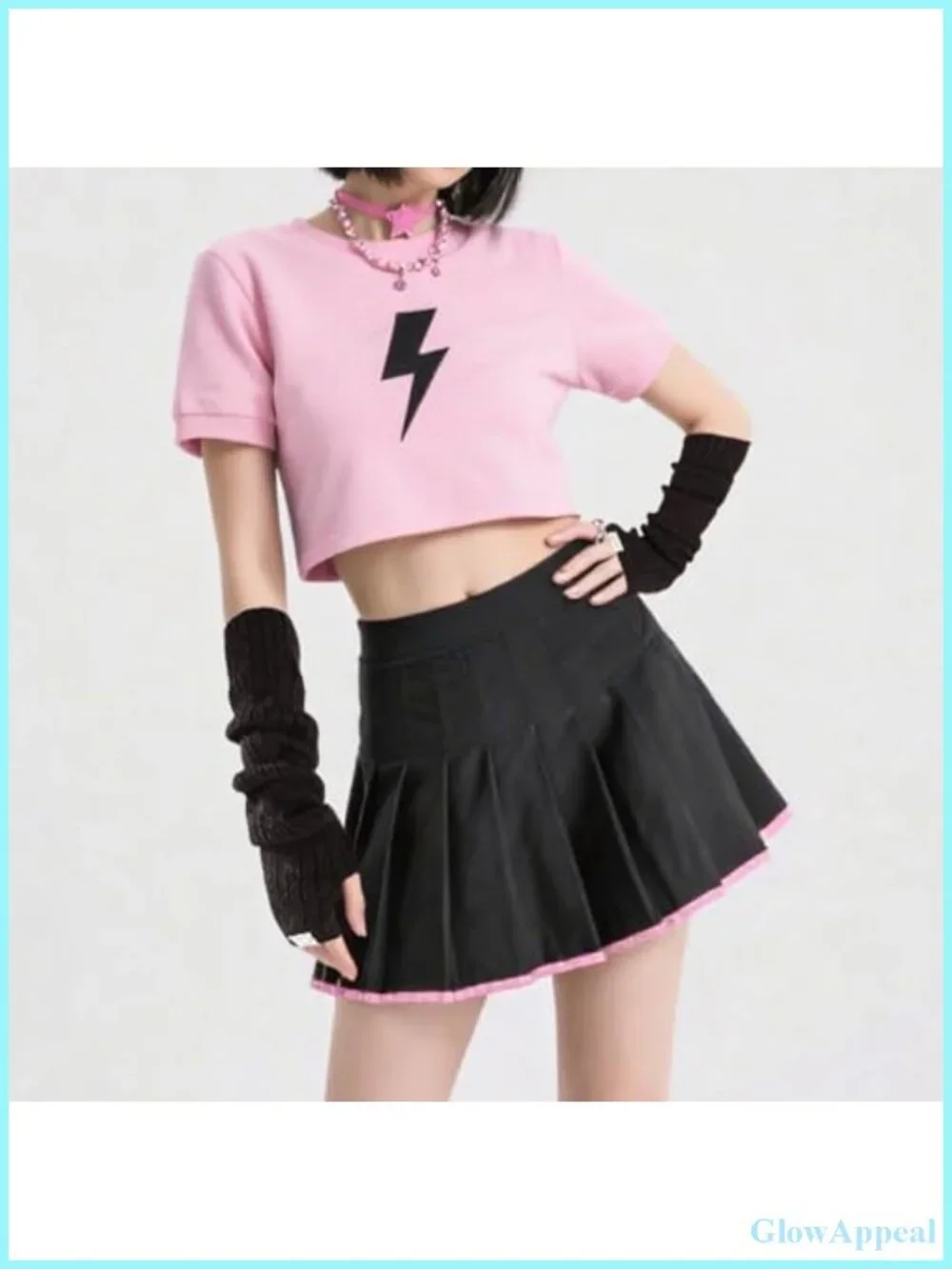 Y2K Arm Warmers 4 Pairs Fingerless Gloves Acrylic Knit Gothic Lolita